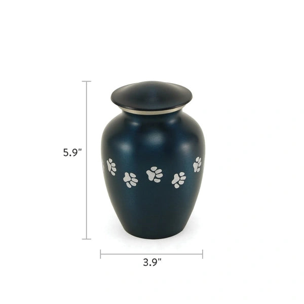 Classic Paw Blue, Extra Small Cremation Urn — Afterlife Essentials