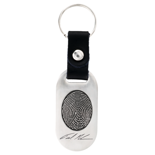 Memory Forge Personalized Men's Stainless Steel and Leather Key Ring K ...