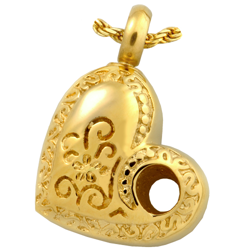 14K Gold - Plated Over Stainless Steel Hole In My Heart Cremation Jewelry-Jewelry-New Memorials-Afterlife Essentials