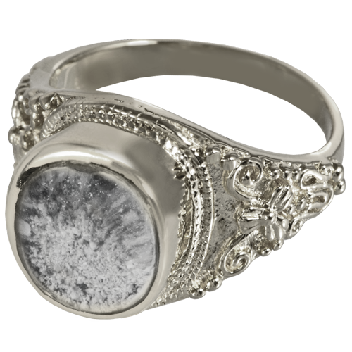 Clear Glass Front Ring Cremation Jewelry-Jewelry-New Memorials-14K Solid White Gold (allow 4-5 weeks)-5-Afterlife Essentials