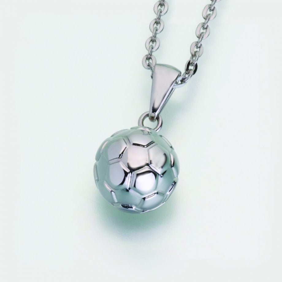 Stainless Steel Soccer Ball with chain Cremation Jewelry — Afterlife
