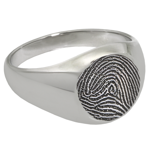 Elegant Round Ring Fingerprint Memorial Jewelry-Jewelry-New Memorials-Sterling Silver-No Compartment-6-Afterlife Essentials