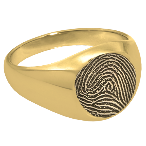 Elegant Round Ring Fingerprint Memorial Jewelry-Jewelry-New Memorials-14K Solid Yellow Gold (allow 4-5 weeks)-No Compartment-6-Afterlife Essentials