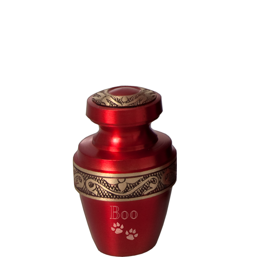 Scarlet Brass Pet Mini 3 cu in Cremation Urn Keepsake-Cremation Urns-New Memorials-Afterlife Essentials