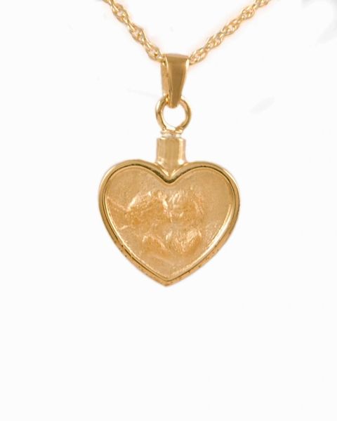 Gold Heart with Angel Cremation Jewelry-Jewelry-Cremation Keepsakes-Afterlife Essentials