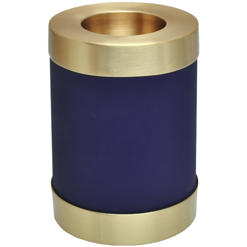 Candle Holder Series Round Blue Nightfall Dog 20 cu in Cremation Urn-Cremation Urns-New Memorials-Afterlife Essentials