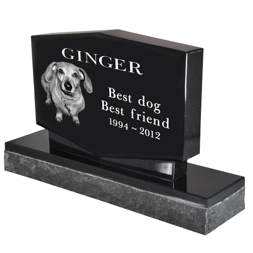 Pet Photo Laser Engraved Granite Headstone- Diamond-Headstones-New Memorials-Afterlife Essentials