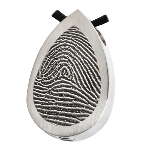 Teardrop Fingerprint Full Coverage or Rim Pendant Cremation Jewelry-Jewelry-New Memorials-Stainless Steel-Rim-Chamber (for ashes)-Afterlife Essentials