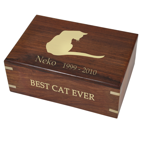 Perfect Simple Wood Box Cat 38 cu in Cremation Urn-Cremation Urns-New Memorials-Afterlife Essentials