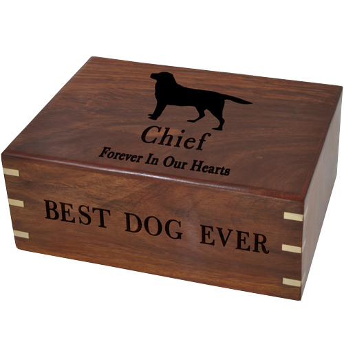 Perfect Simple Wood Box Dog Pet 87 cu in Cremation Urn-Cremation Urns-New Memorials-Afterlife Essentials