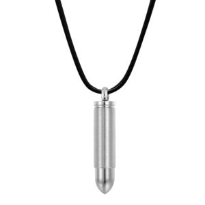 Bullet Cartridge Memorial Necklace Cremation Jewelry-Jewelry-Anavia-Silver-Afterlife Essentials