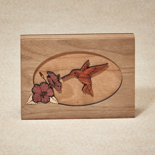 Hummingbird Solid Walnut Wood Mini 1 cu in Cremation Urn Keepsake-Cremation Urns-Infinity Urns-Afterlife Essentials