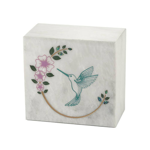 Monumental Memorials Hummingbird Teal White Cremation Urn-Cremation Urns-Terrybear-Afterlife Essentials