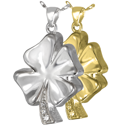 Four Leaf Clover with CrystalsCremation Jewelry-Jewelry-New Memorials-Afterlife Essentials