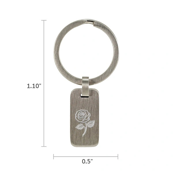 Pewter Key Chain Rose-Jewelry-Terrybear-Afterlife Essentials