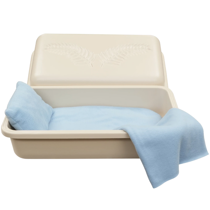 Standard Pet Casket - Almond with Blue-Pet Caskets-Titan Caskets-Afterlife Essentials