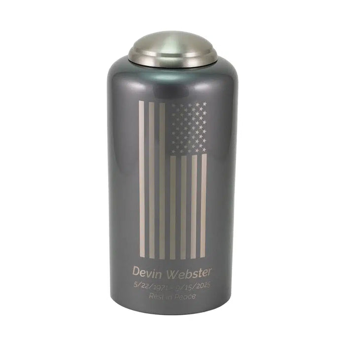 Eternal Essence Flag Gray Full Size Cremation Urn