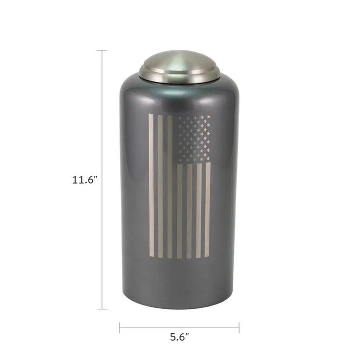 Eternal Essence Flag Gray Full Size Cremation Urn