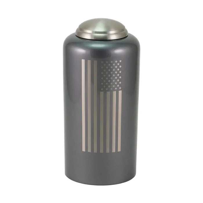 Eternal Essence Flag Gray Full Size Cremation Urn