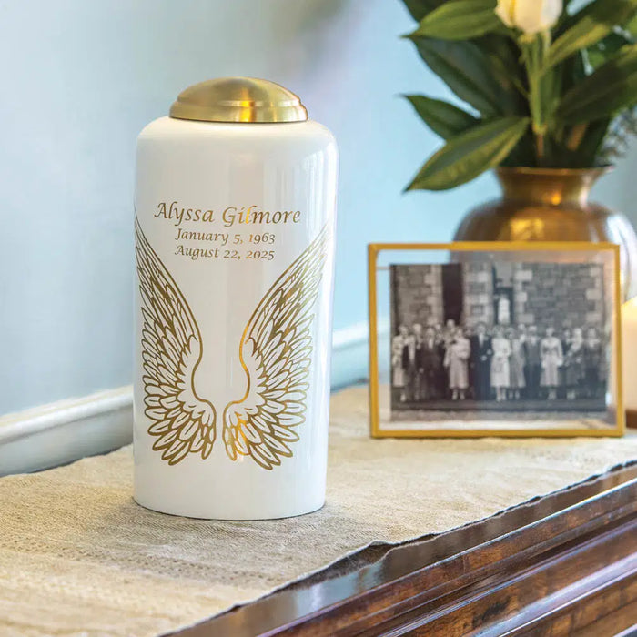 Eternal Essence Angel Wings Pearl Full Size Cremation Urn-Cremation Urns-Terrybear-Afterlife Essentials