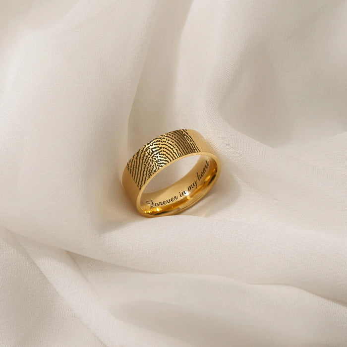 Custom Engraved Fingerprint Memorial Ring-Jewelry-Anavia-Afterlife Essentials