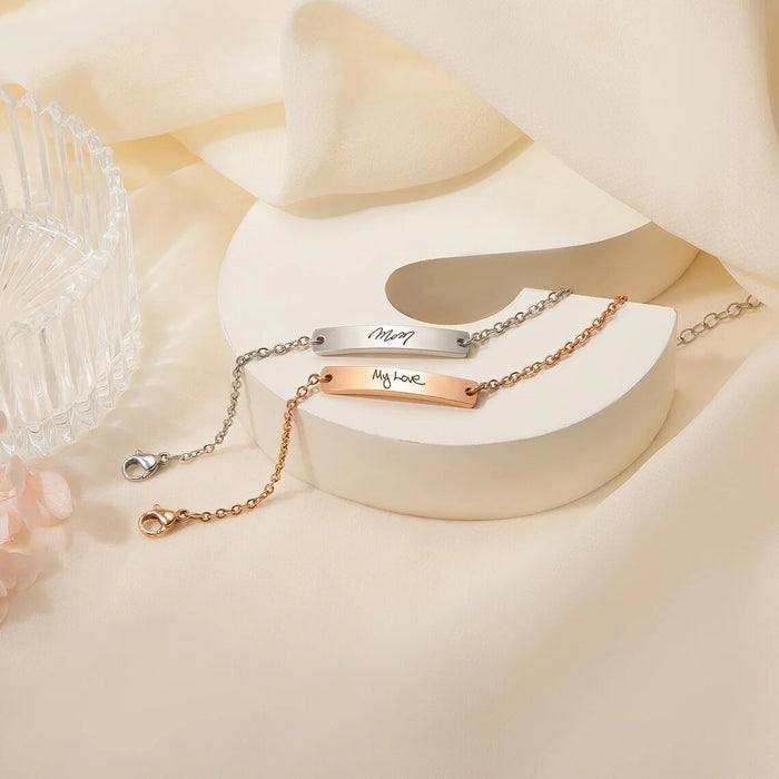 Custom Handwriting Large Bar Bracelet-Jewelry-Anavia-Afterlife Essentials