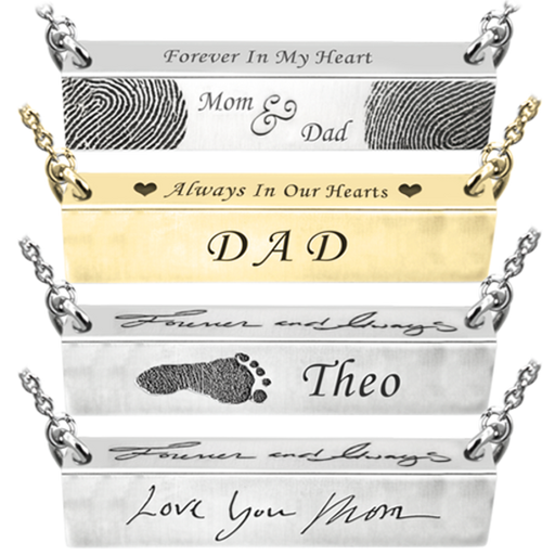 Personalized Bar Pendant Horizontal- Chamber Cremation Jewelry-Jewelry-New Memorials-Afterlife Essentials
