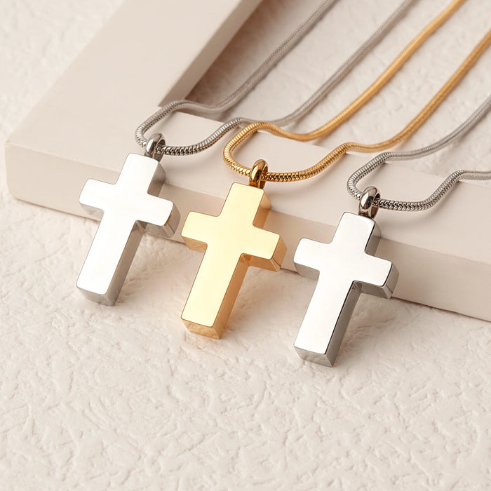 Premium Cross Memorial Necklace Cremation Jewelry-Jewelry-Anavia-Afterlife Essentials