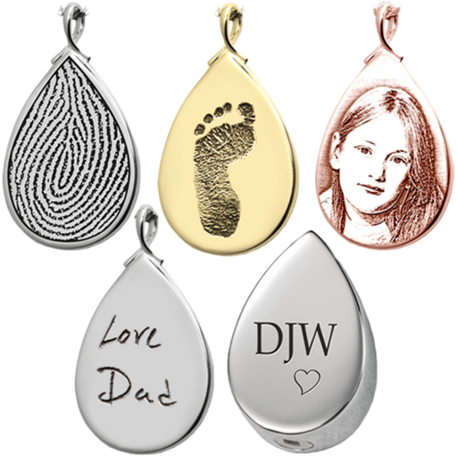 Personalized Teardrop Pendant Cremation Jewelry