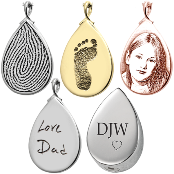 Personalized Teardrop Pendant Cremation Jewelry