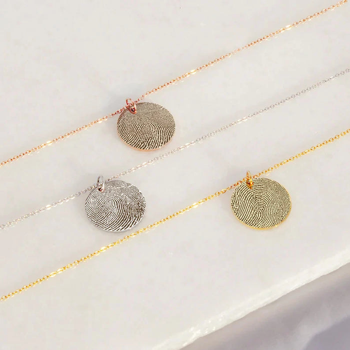 Round Fingerprint Memorial Necklace-Jewelry-Anavia-Afterlife Essentials