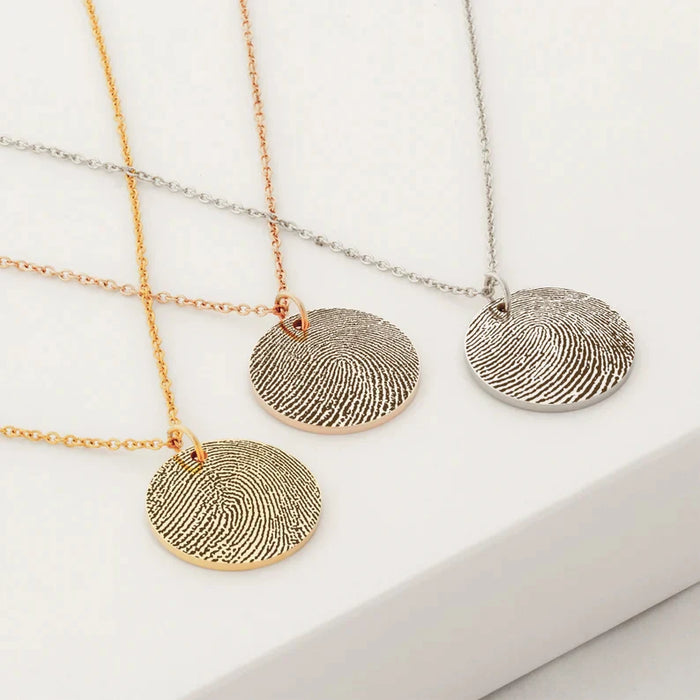 Round Fingerprint Memorial Necklace-Jewelry-Anavia-Afterlife Essentials