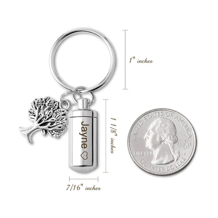 Tree of Life Charm Polish Cylinder Memorial Key Chain-Jewelry-Anavia-Afterlife Essentials