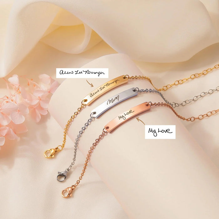 Custom Handwriting Large Bar Bracelet-Jewelry-Anavia-Afterlife Essentials