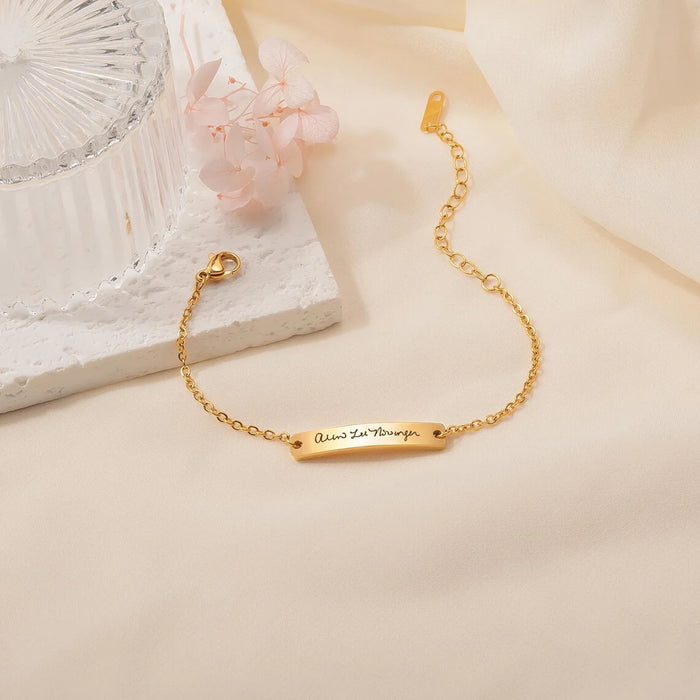 Custom Handwriting Large Bar Bracelet-Jewelry-Anavia-Afterlife Essentials