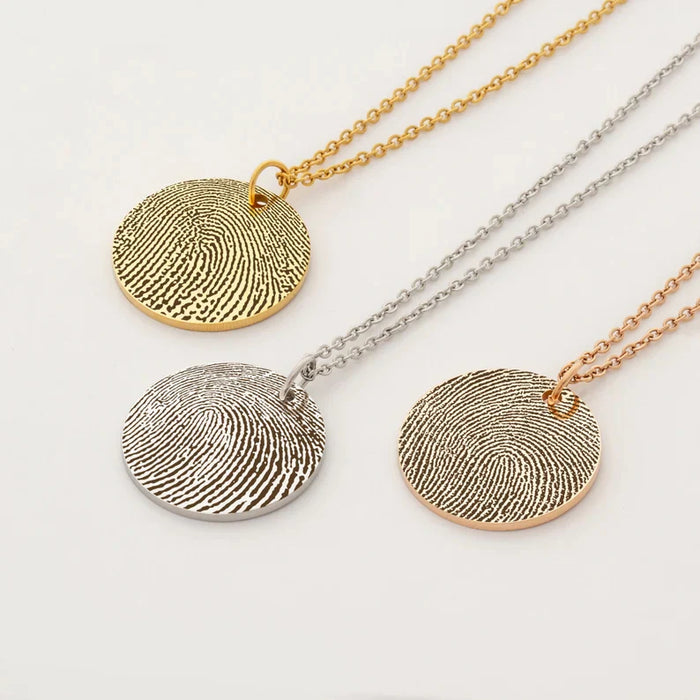 Round Fingerprint Memorial Necklace-Jewelry-Anavia-Afterlife Essentials