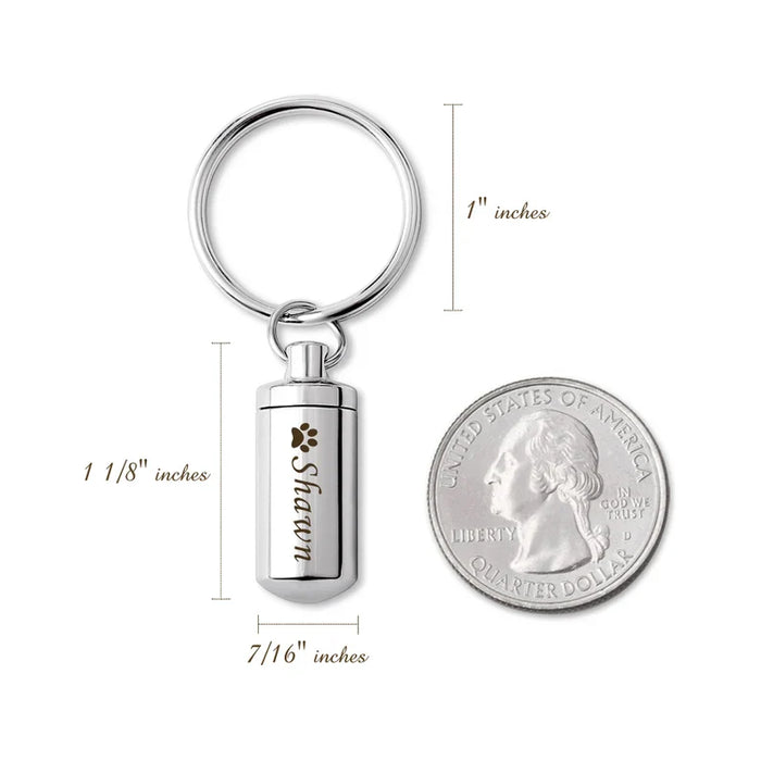 Polished Cylinder Memorial Key Chain-Jewelry-Anavia-Afterlife Essentials