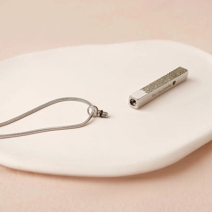 4-Sided Bar Fingerprint Memorial Necklace Cremation Jewerly-Jewelry-Anavia-Afterlife Essentials