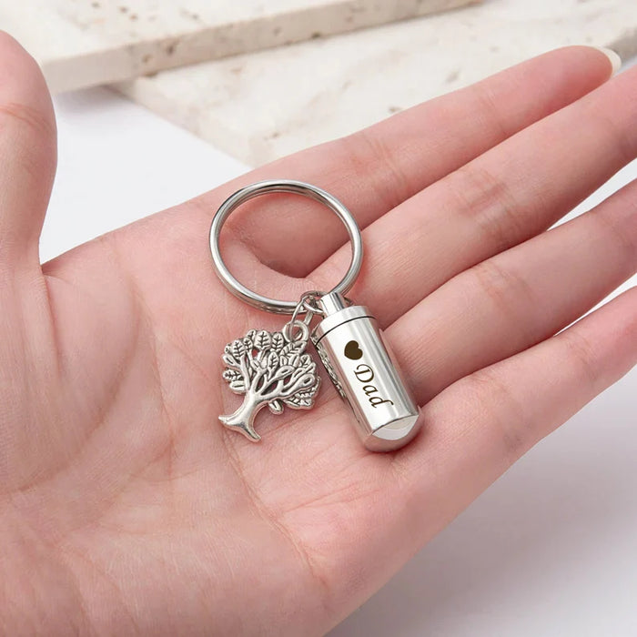 Tree of Life Charm Polish Cylinder Memorial Key Chain-Jewelry-Anavia-Afterlife Essentials