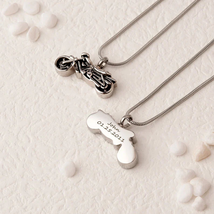 Motorcycle Memorial Necklace Cremation Jewelry-Jewelry-Anavia-Afterlife Essentials
