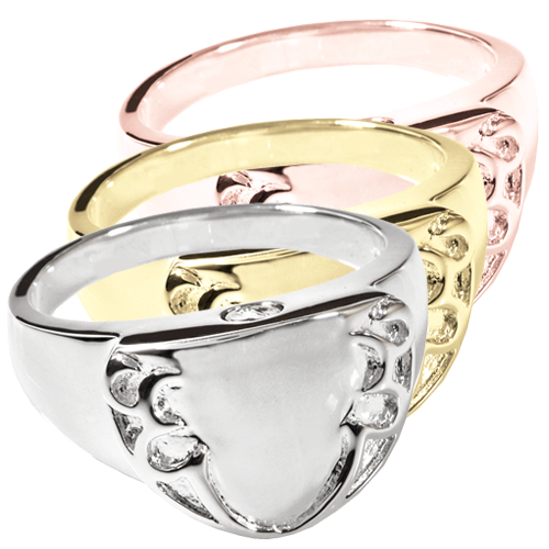 Pet Cremation Jewelry Engravable Shield Ring-Jewelry-New Memorials-Afterlife Essentials