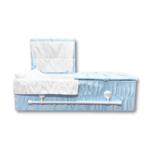 Standard Cloth-Covered Wood Pet Casket - Sky Blue-Pet Caskets-Titan Caskets-Afterlife Essentials
