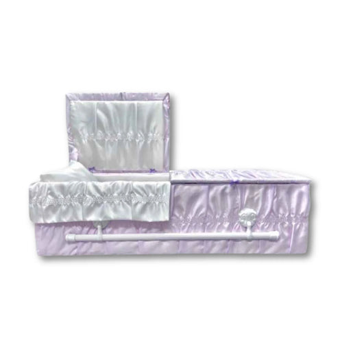 Standard Cloth-Covered Wood Pet Casket - Lilac-Pet Caskets-Titan Caskets-Afterlife Essentials
