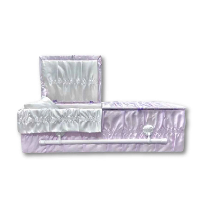 Standard Cloth-Covered Wood Pet Casket - Lilac-Pet Caskets-Titan Caskets-Afterlife Essentials