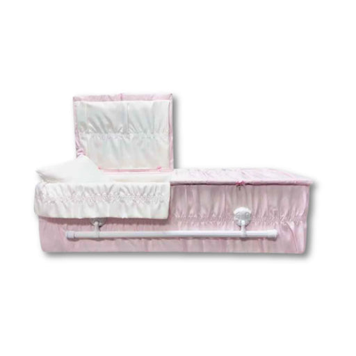 Standard Cloth-Covered Wood Pet Casket - Pink-Pet Caskets-Titan Caskets-Afterlife Essentials