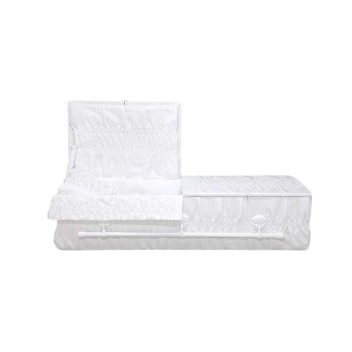 Standard Cloth-Covered Wood Pet Casket - White-Pet Caskets-Titan Caskets-Afterlife Essentials