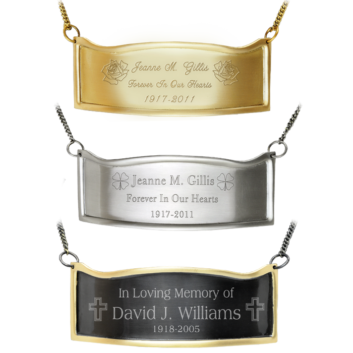 Engraved Memorial Plaque - Contoured, 3 finishes-Plaques-New Memorials-Afterlife Essentials
