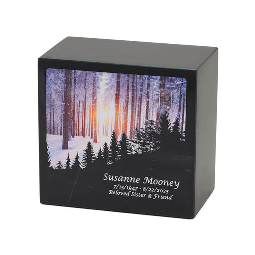 Monumental Memorials Forest Snowfall Full Size Cremation Urn-Cremation Urns-Terrybear-Afterlife Essentials