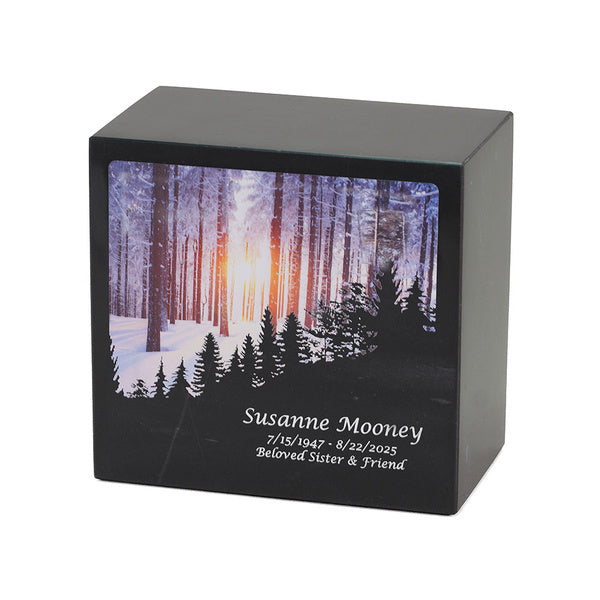Monumental Memorials Forest Snowfall Full Size Cremation Urn-Cremation Urns-Terrybear-Afterlife Essentials