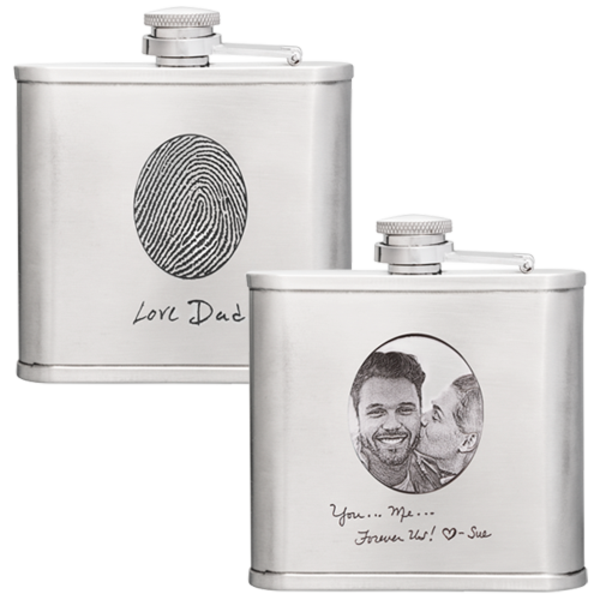 Personalized Flask + Collapsible Shot Glass-Accessories-New Memorials-Afterlife Essentials